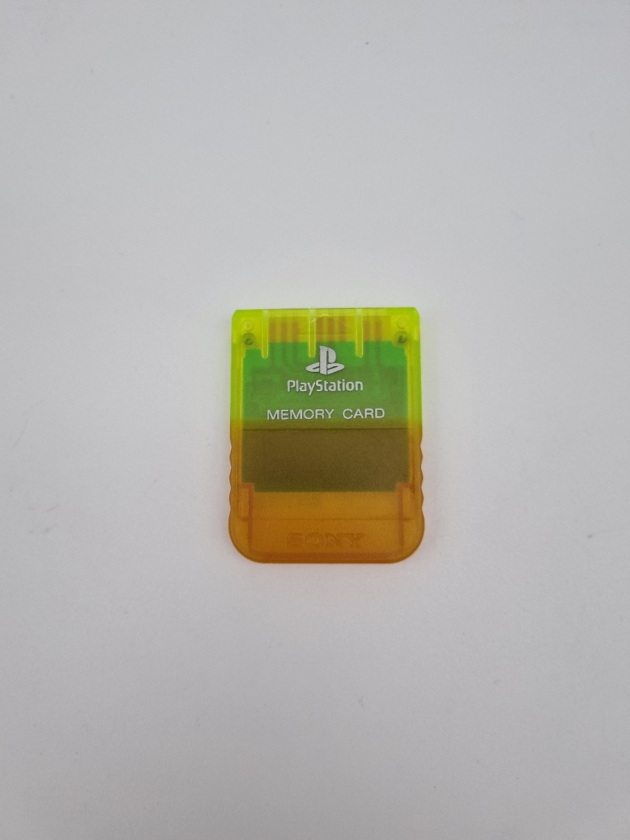 Officiële Sony Playstation 1 memory card geel transparant