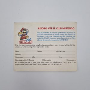 Club Nintendo inschrijfformulier Frans
